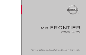 2013 Nissan FRONTIER Owner Manual